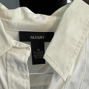 Alfani Ivory Collared Button-Up Blouse